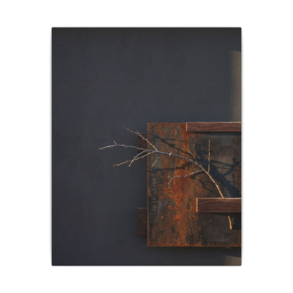 Ma Rust Patina Canvas Art - Dark Japandi Dark Texture