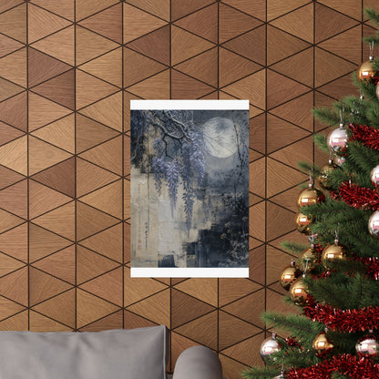 Moonlight Wisteria Wall Art Print - Japandi Seijaku