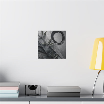 Winter Paper Fold Enso Canvas Art | Serene Decor