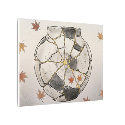 Japandi Broken Pottery in Dawn | Minimal Line Canvas Art