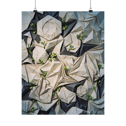 Paper Fold Gold Vein Wall Art Print | Resilient Kintsugi Art Art Print