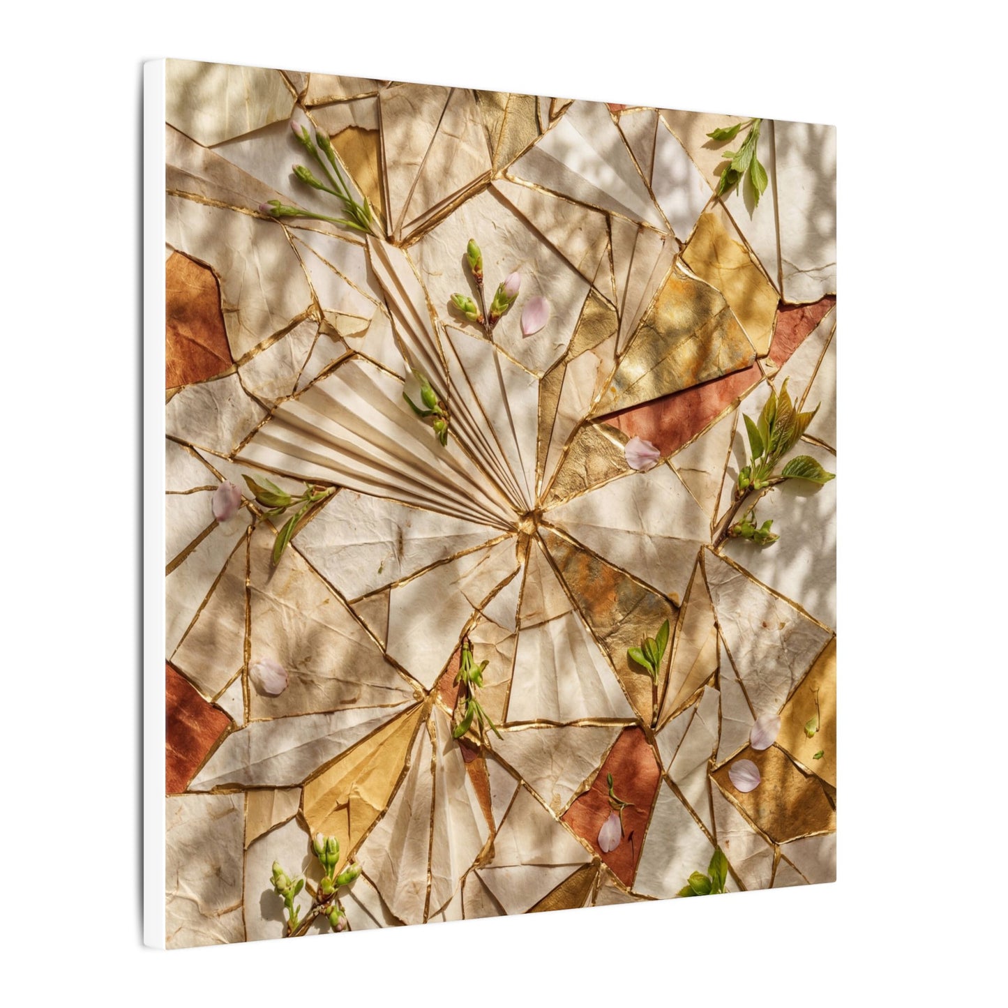 Resilient Paper Fold Canvas Art - Gold Repair Kintsugi
