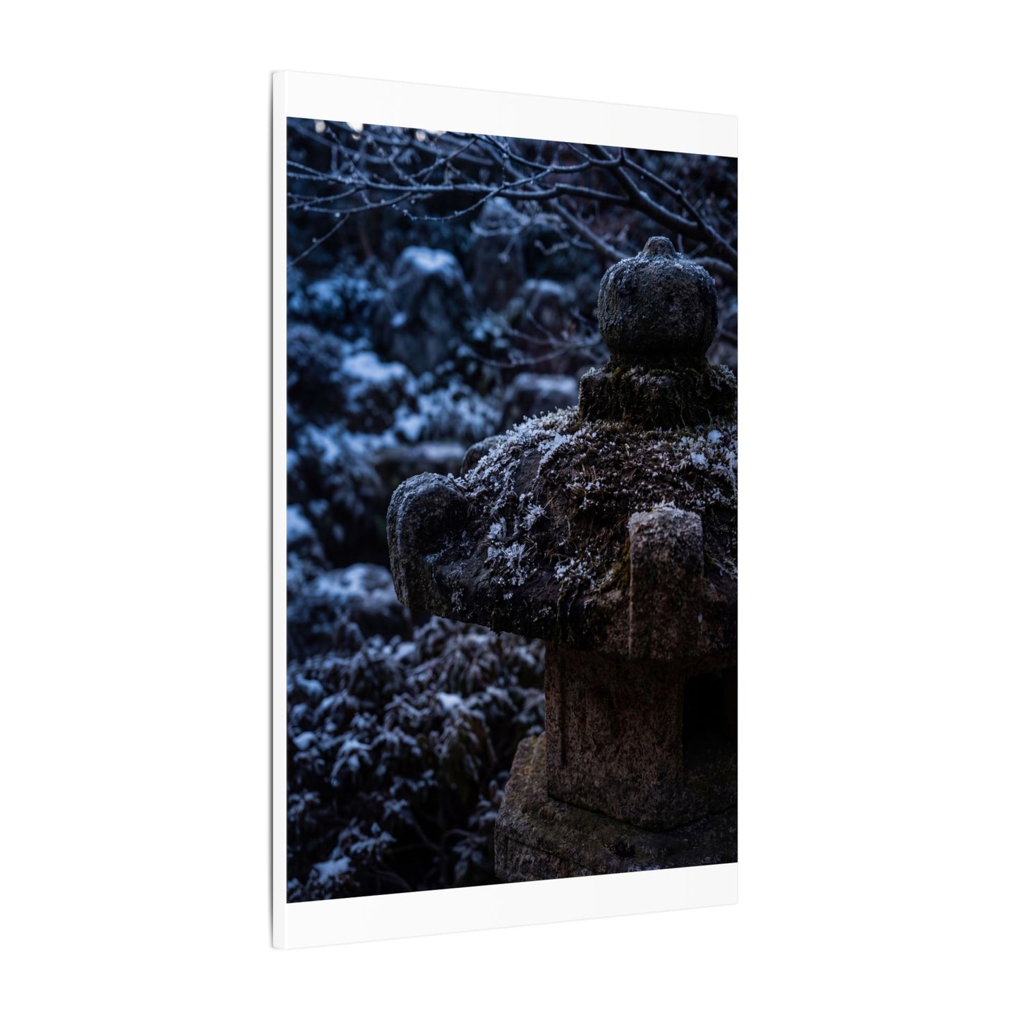 Moody Stone Lantern Canvas Art - Shadow Zen Dark Japandi