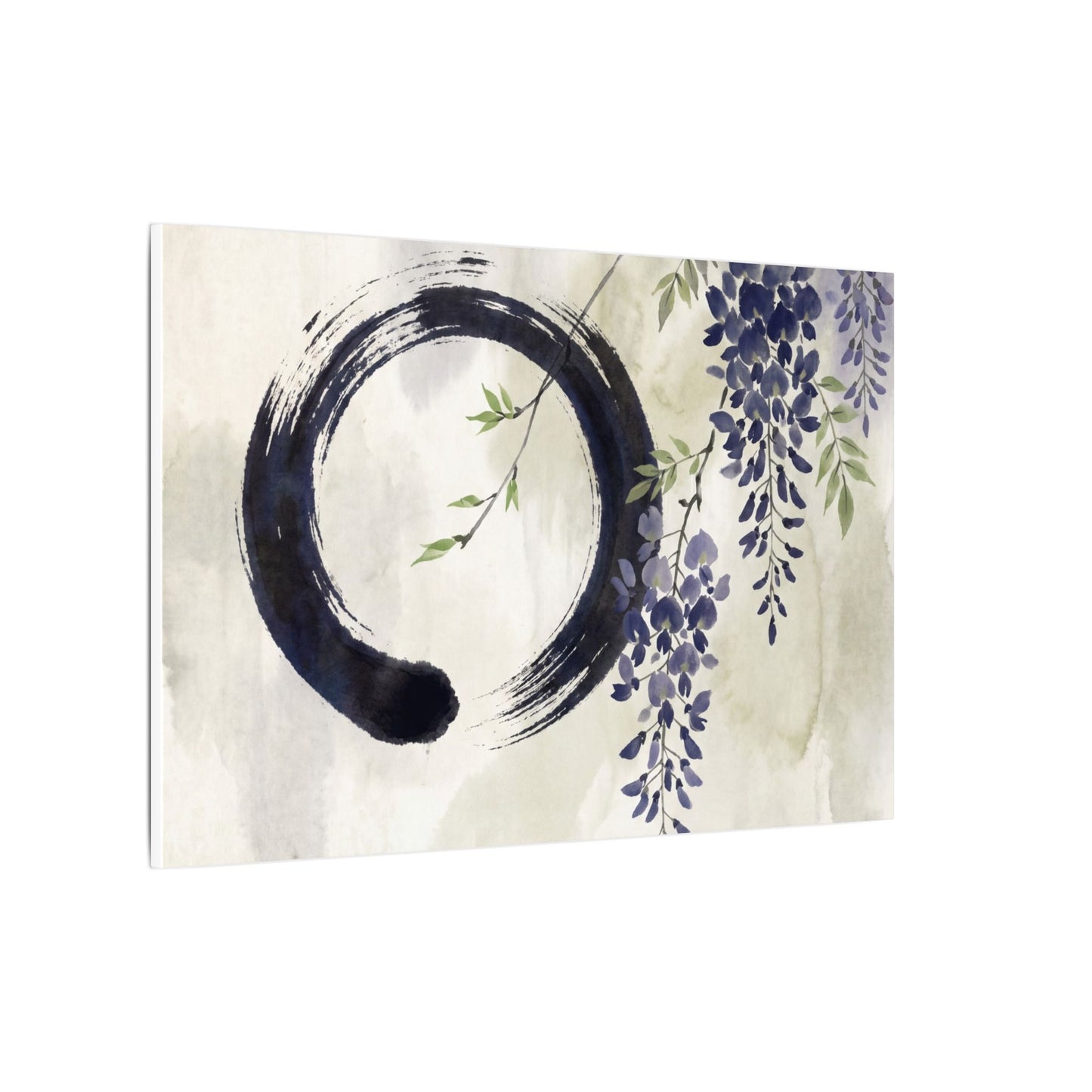 Wisteria Enso Canvas Art | Serene Zen Art