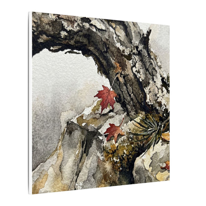 Pine Tree Autumn Canvas Art | Japandi Earthy Design
