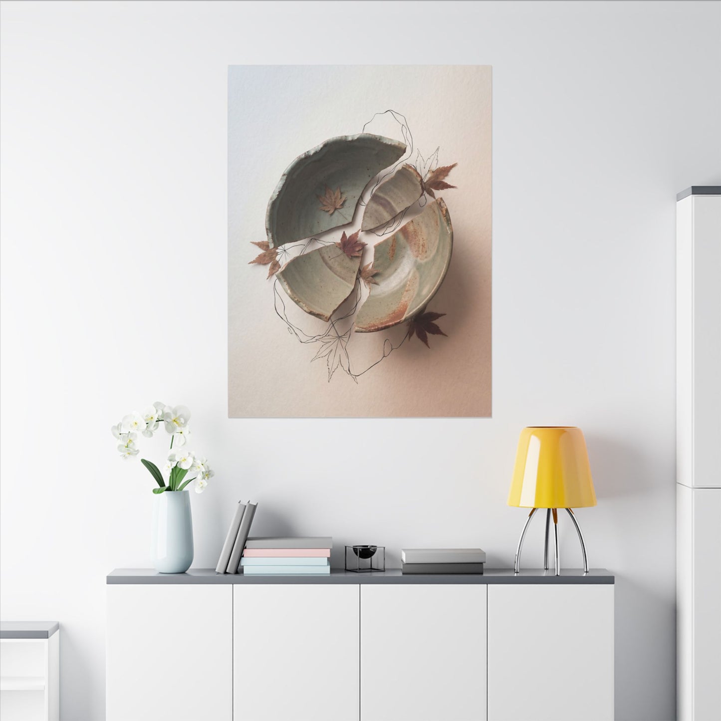 Dawn Ceramic Bowl Canvas Art - Japandi Fukinsei