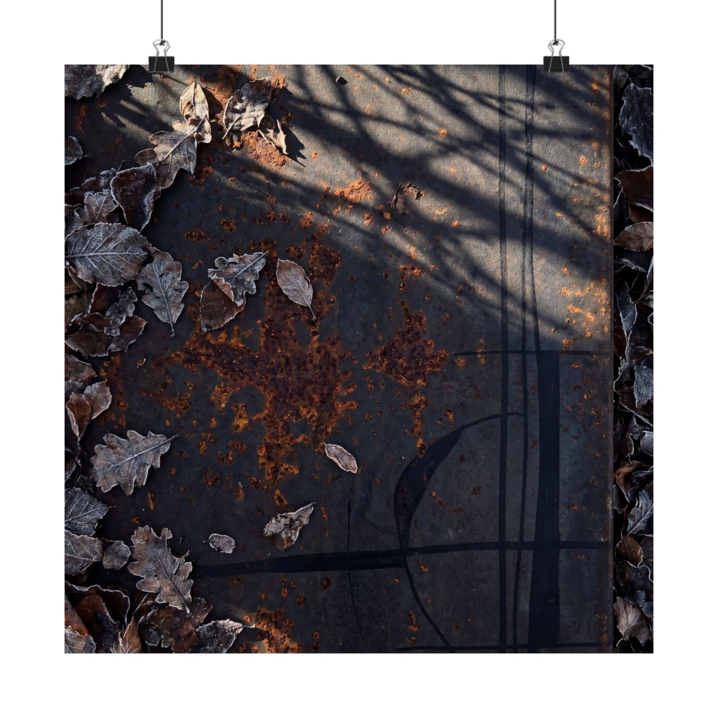 Rust Patina Winter Wall Art Print | Dark Japandi Bold Design