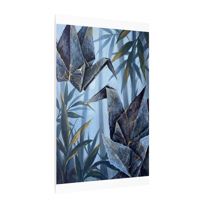 Paper Fold Canvas Art | Summer Kintsugi Crackle Gold Art