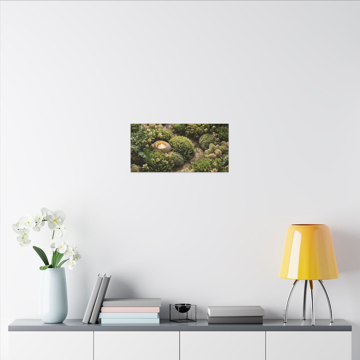 Moss Close Up Japanese Pattern Canvas Art | Neutral Japandi Art