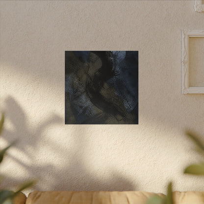 Shibui Ink Brushstroke Canvas Art - Dark Japandi Dark Texture