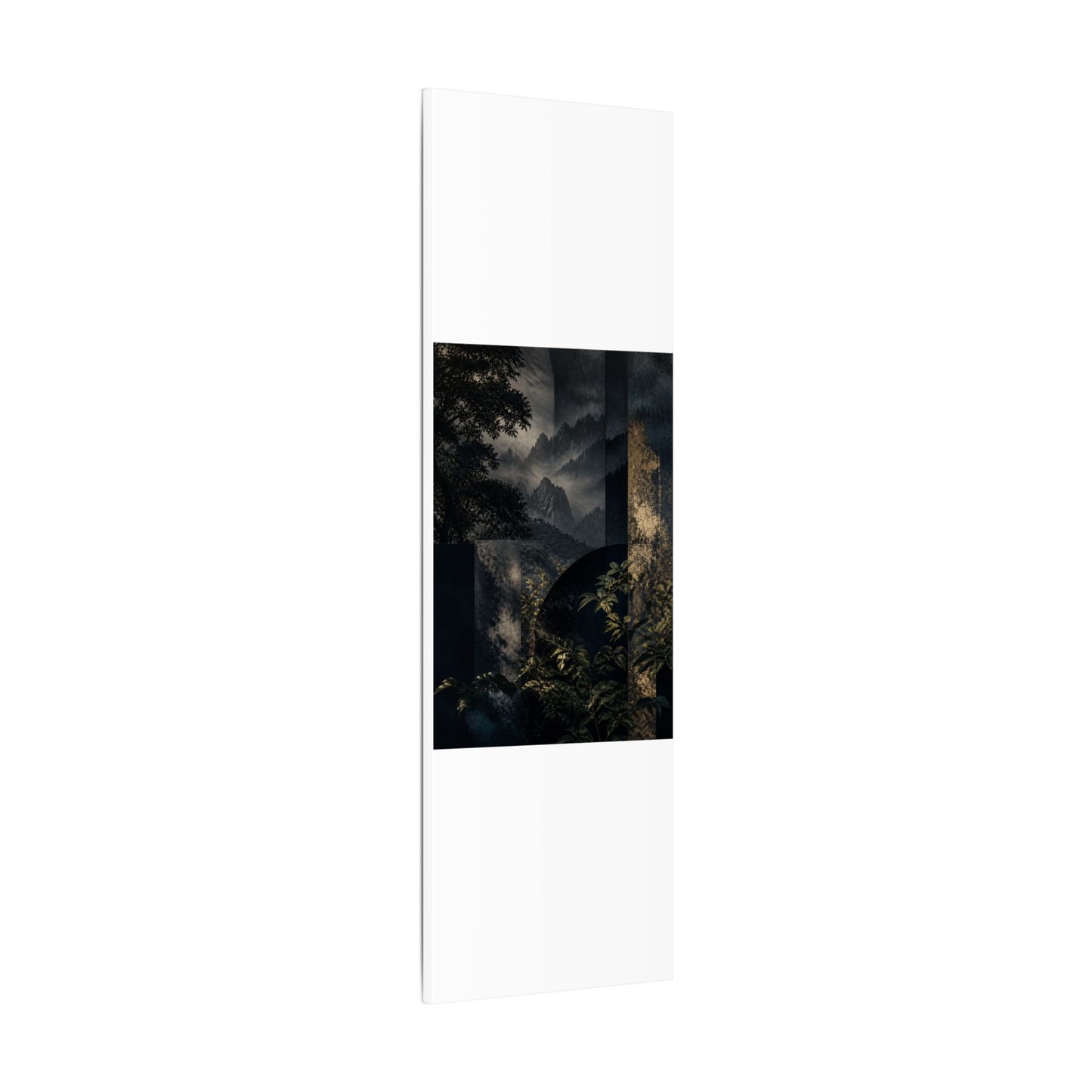Mountain Mist Summer Canvas Art | Dark Japandi Atmospheric Design