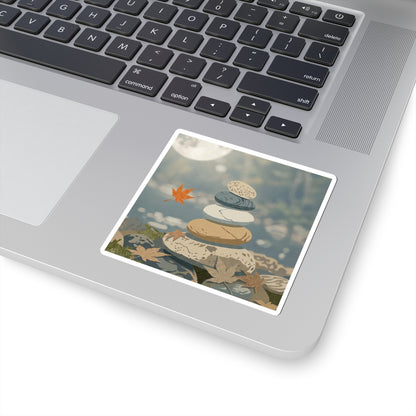 Earthy River Stones Sticker - Japanese Pattern Japandi