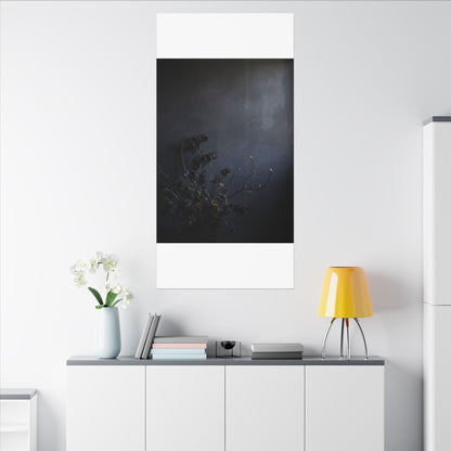 Dried Flowers Spring Canvas Art | Dark Japandi Moody Design