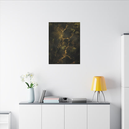 Shibui Cracked Earth Canvas Art - Dark Japandi Dark Texture
