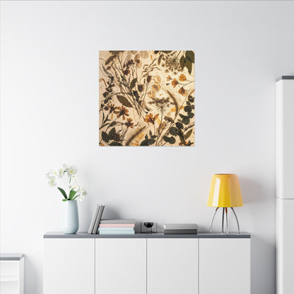Dried Flowers Summer Canvas Art | Japandi Neutral Design