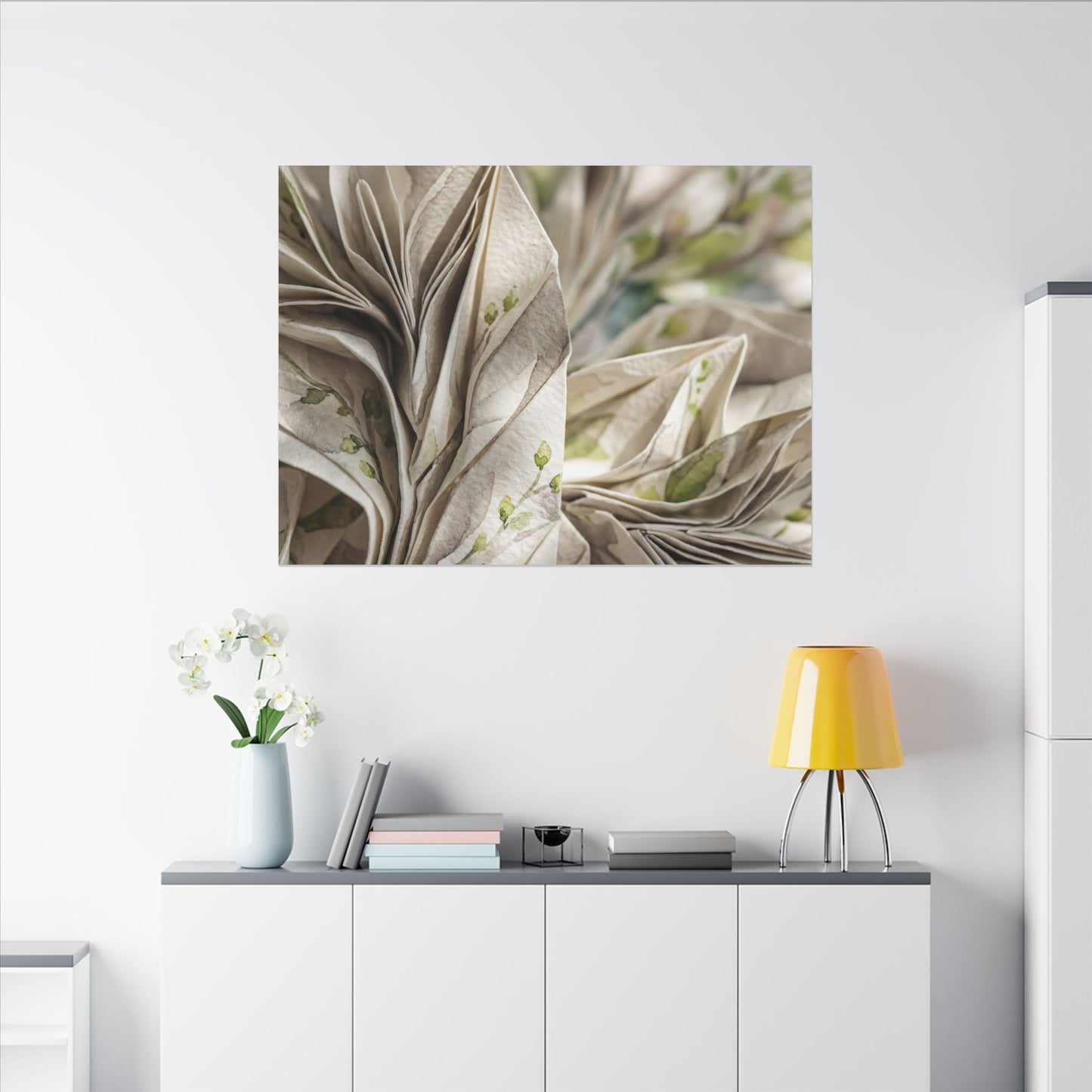 Fukinsei Paper Fold Canvas Art - Japandi Watercolor