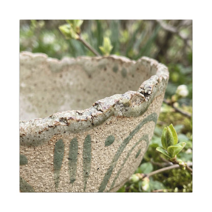 Elegant Ceramic Bowl Canvas Art - Japanese Pattern Japandi