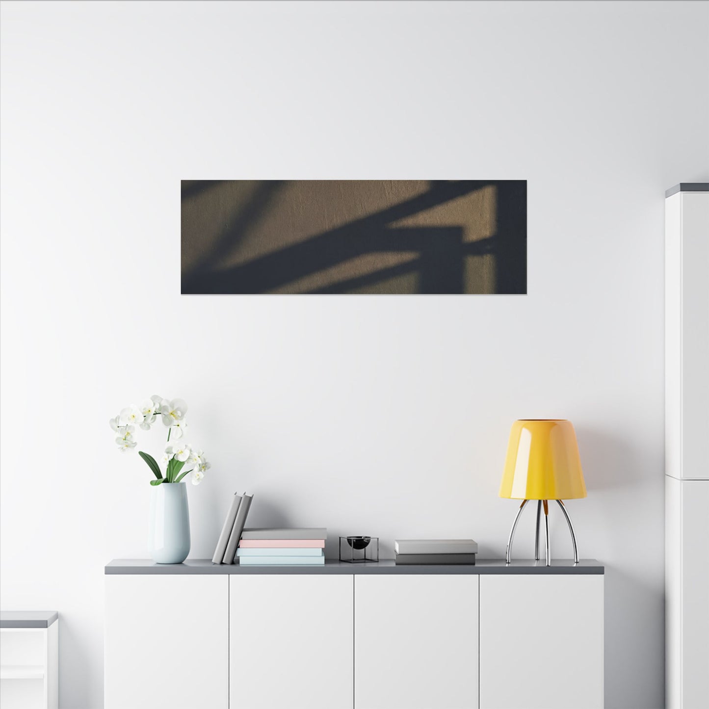 Sophisticated Shadow Play Canvas Art - Moody Minimal Dark Japandi