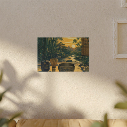 Ma Tea Ceremony Canvas Art - Zen Ukiyo E Inspired