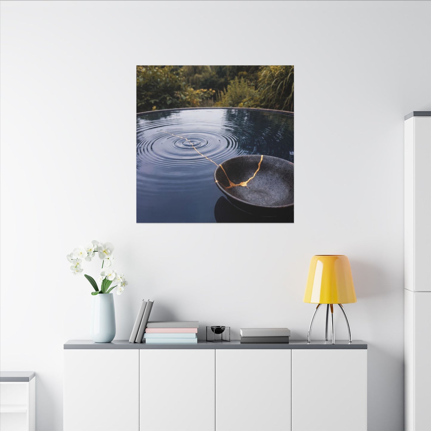 Kintsugi Water Ripple in Overcast | Broken Beauty Canvas Art