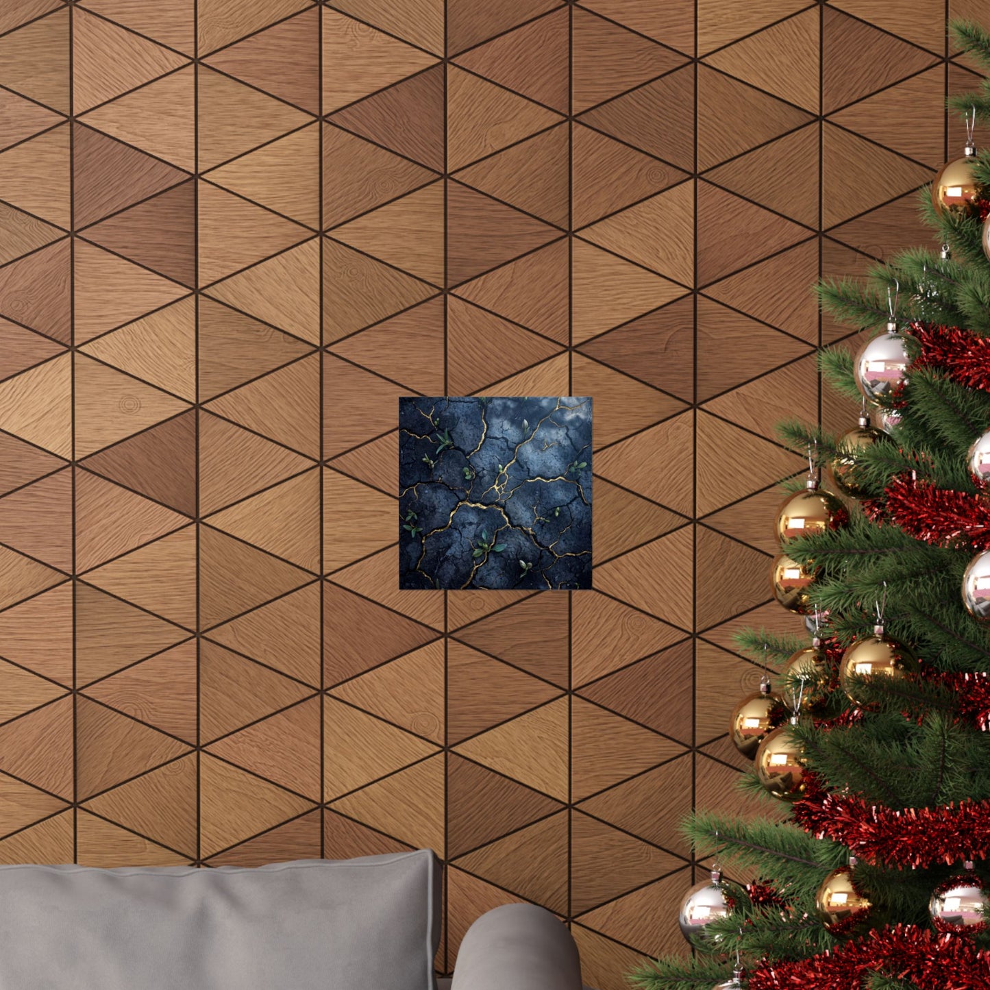 Shibui Cracked Earth Wall Art Print - Kintsugi Broken Beauty
