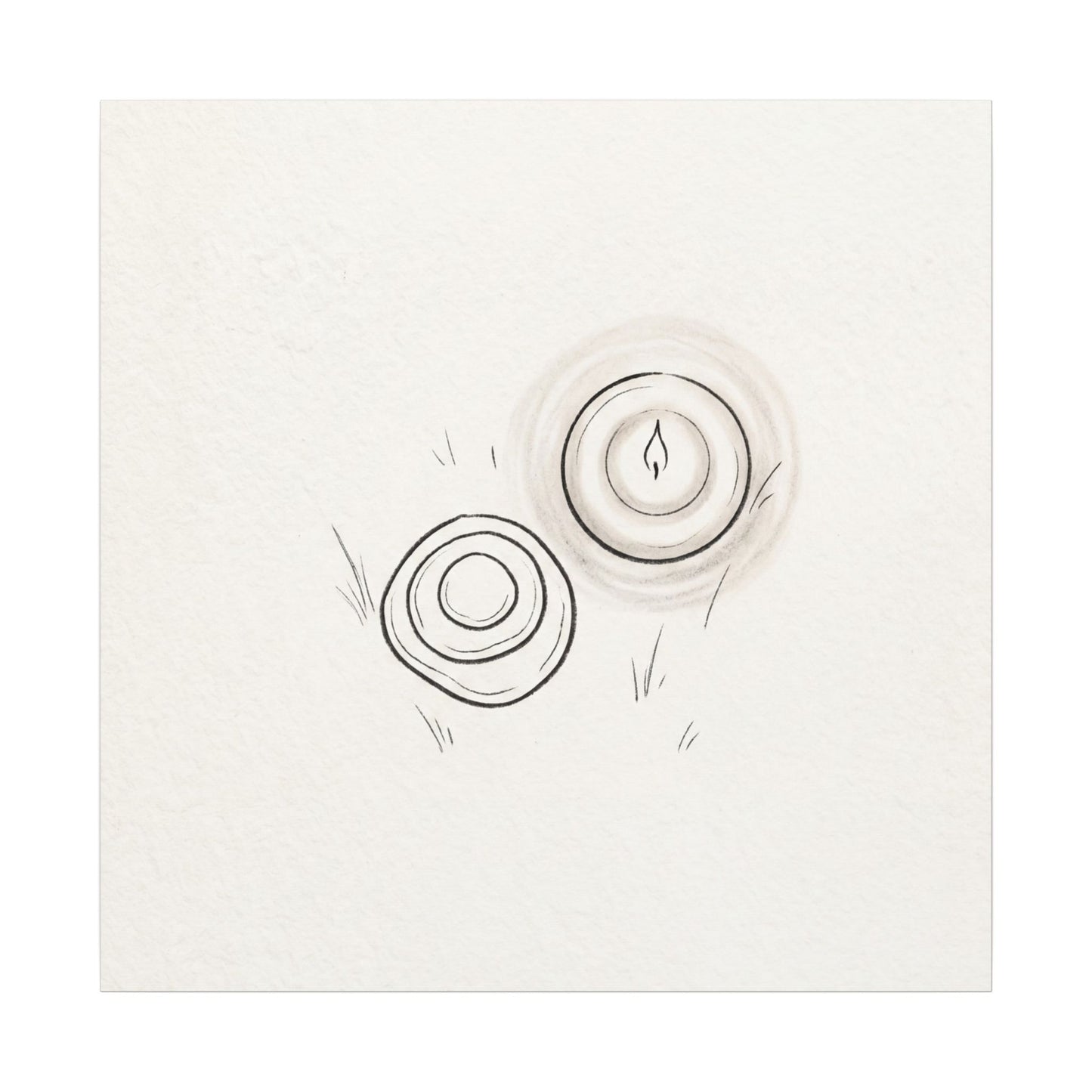 River Stones Canvas Art | Winter Japandi Minimal Line Art