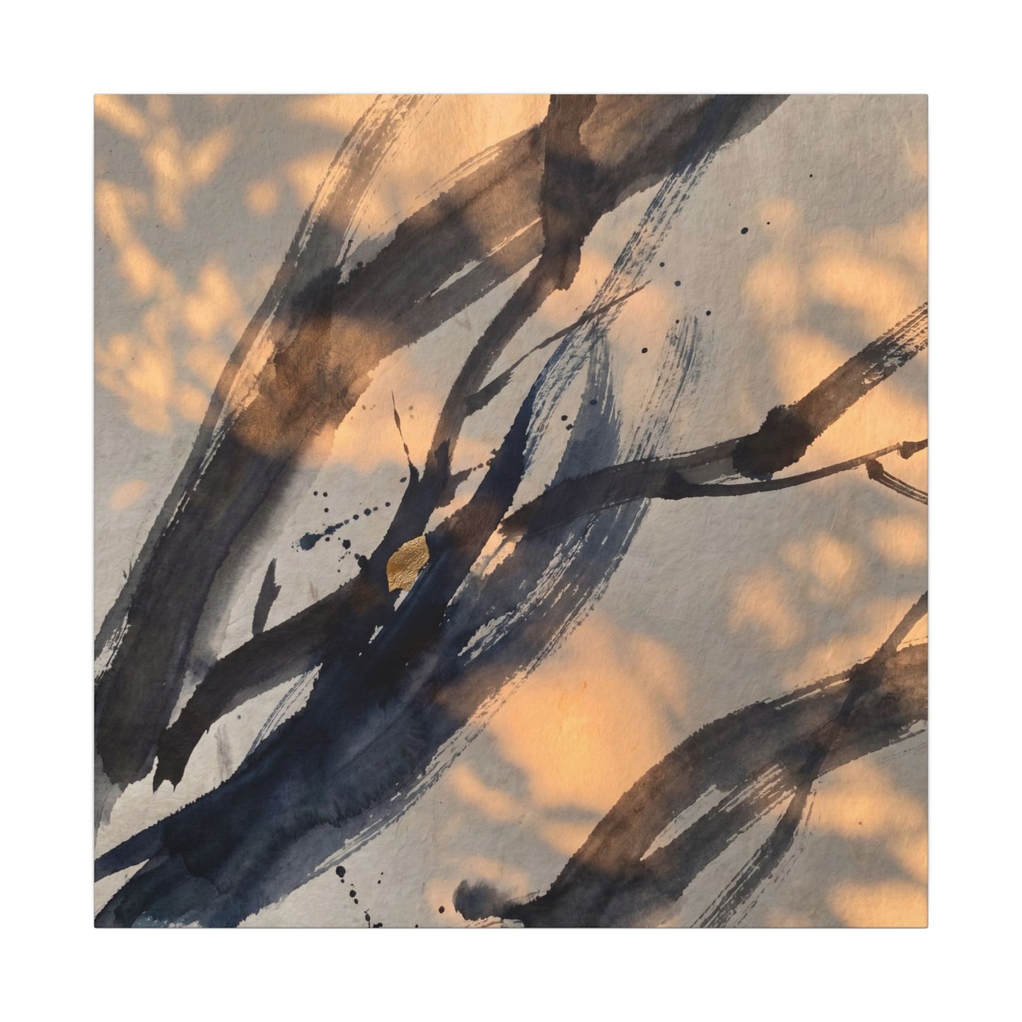 Datsuzoku Ink Brushstroke Canvas Art - Dark Japandi Shadow Zen