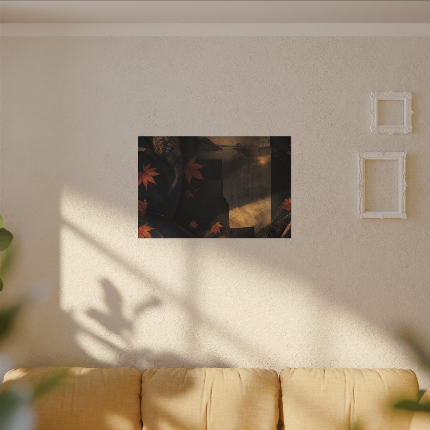 Autumn Silk Drape Shadow Zen Canvas Art | Bold Decor