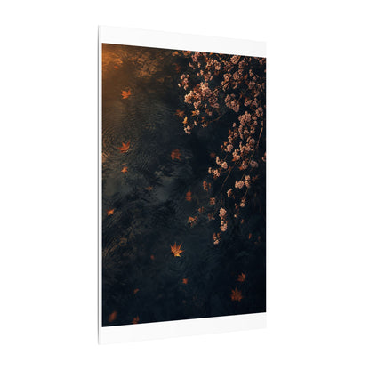 Golden Hour Cherry Blossom Canvas Art - Dark Japandi Kanso