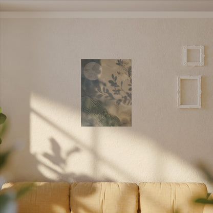 Japandi Shadow Play in Moonlight | Texture Canvas Art