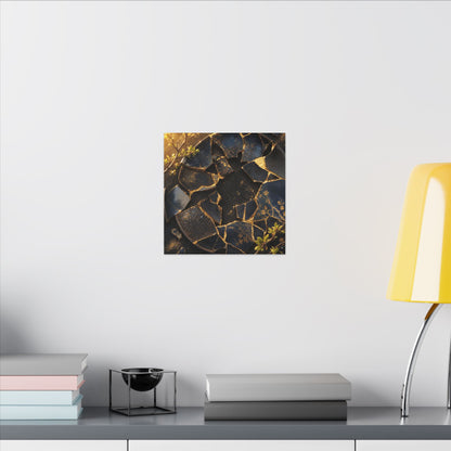 Golden Hour Broken Pottery Canvas Art - Kintsugi Ma