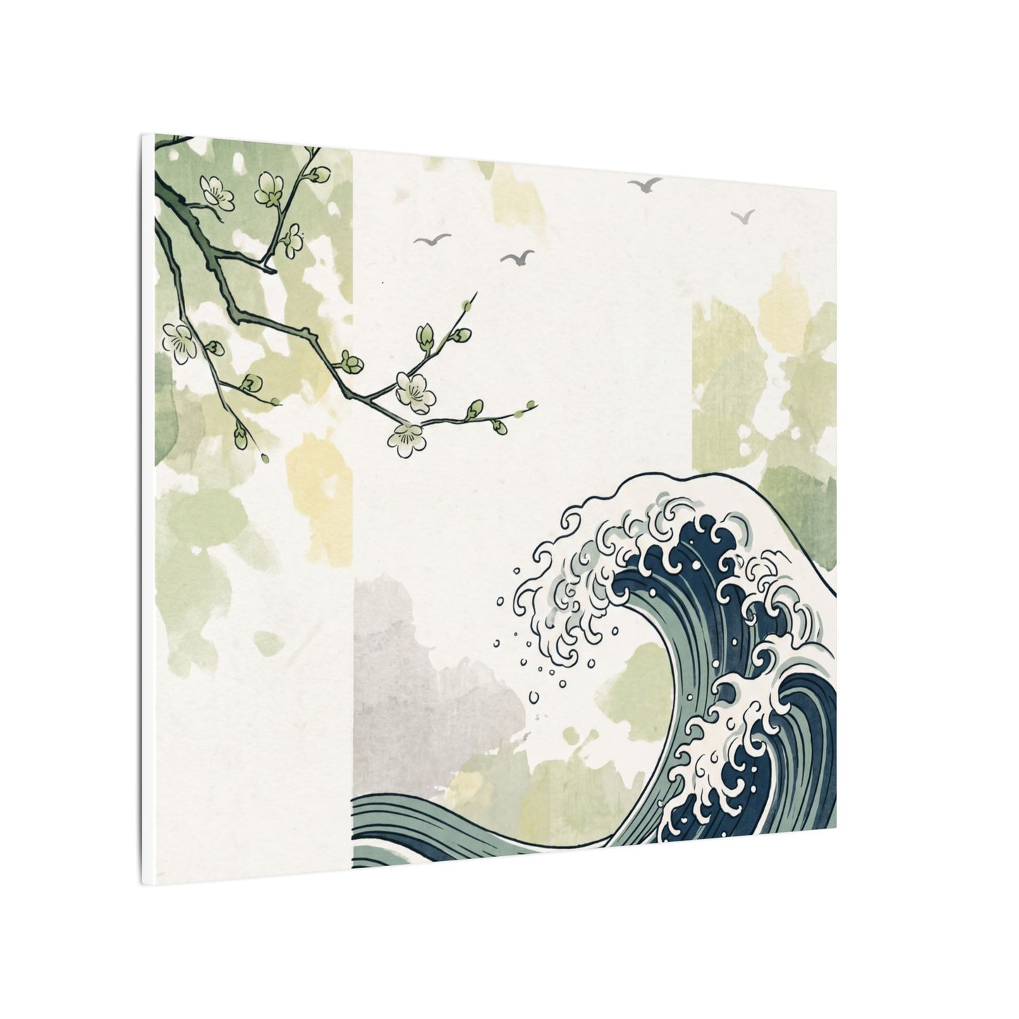 Spring Ocean Wave Ukiyo E Inspired Canvas Art | Serene Decor