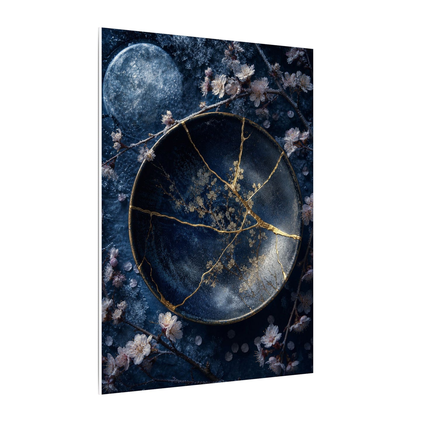 Cherry Blossom Winter Canvas Art | Kintsugi Philosophical Design
