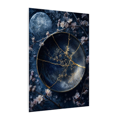 Cherry Blossom Winter Canvas Art | Kintsugi Philosophical Design
