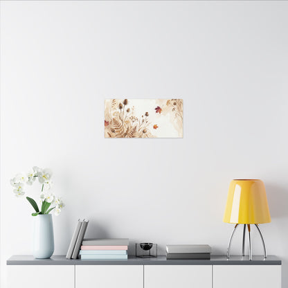 Dried Flowers Canvas Art | Autumn Japandi Watercolor Art