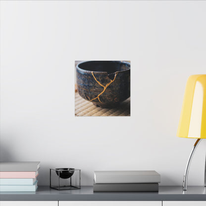 Tea Ceremony Autumn Canvas Art | Kintsugi Healing Design
