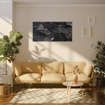 Beautiful Paper Fold Canvas Art - Crackle Gold Kintsugi
