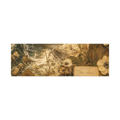 Spring Ocean Wave Herbarium Canvas Art | Nostalgic Decor