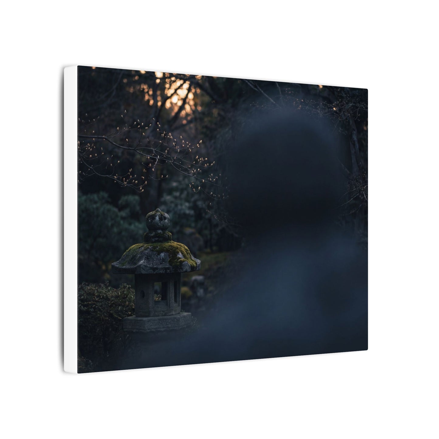 Spring Stone Lantern Moody Minimal Canvas Art | Bold Decor