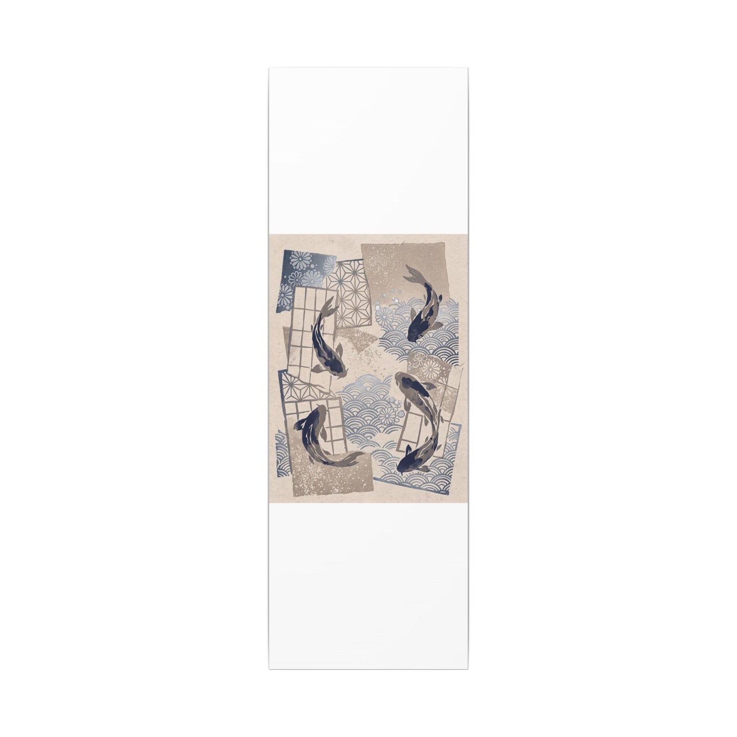 Earthy Koi Pond Canvas Art - Japanese Pattern Japandi