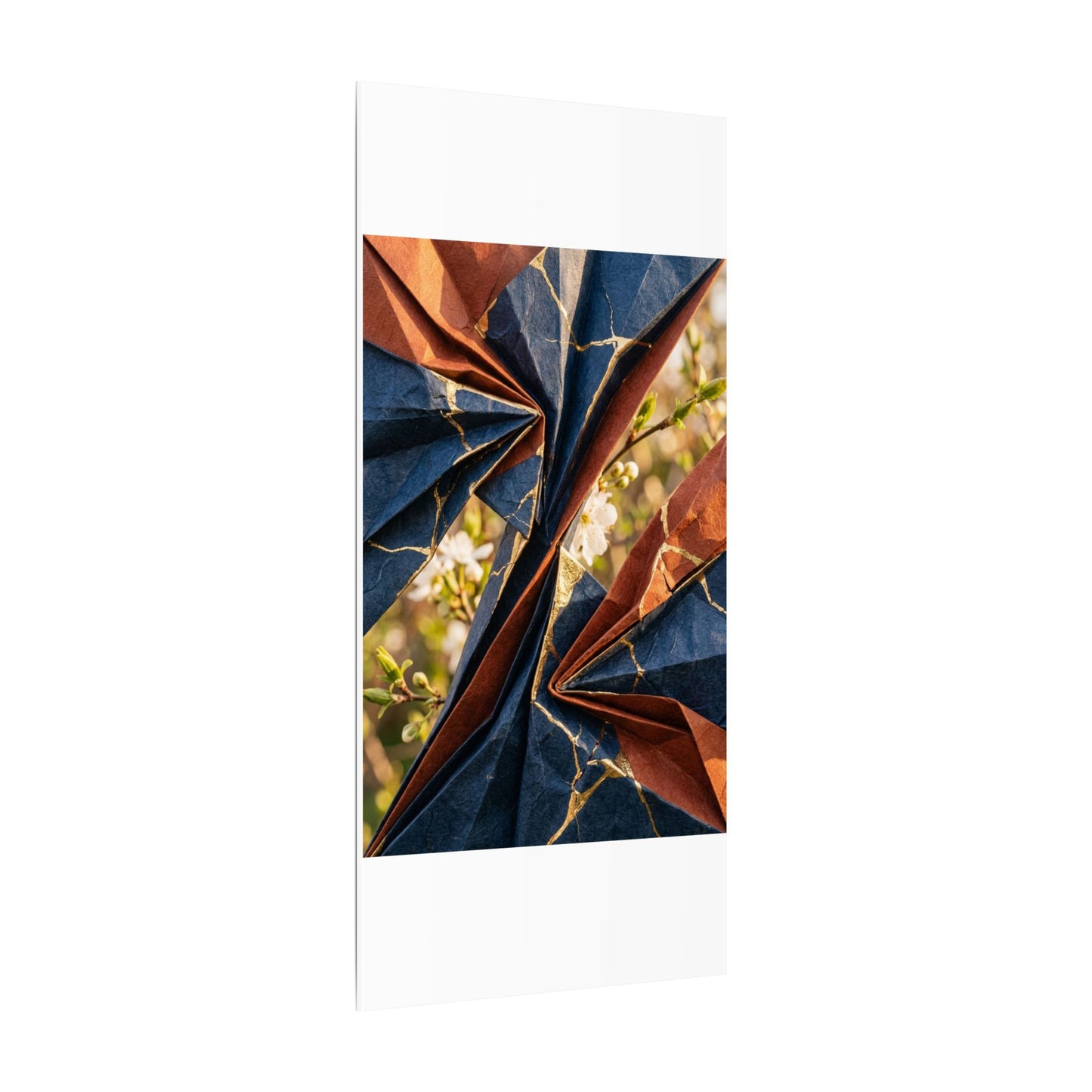 Kintsugi Paper Fold in Golden Hour | Crackle Gold Canvas Art