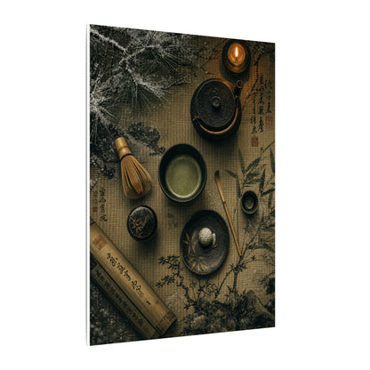 Tea Ceremony Canvas Art | Winter Zen Ukiyo E Inspired Art
