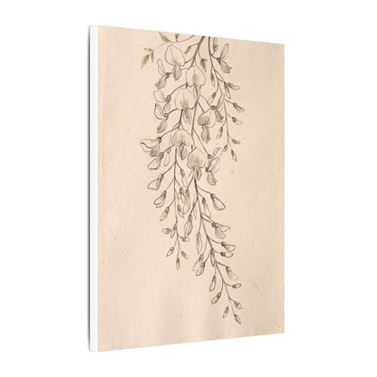 Japandi Wisteria in Golden Hour | Minimal Line Canvas Art