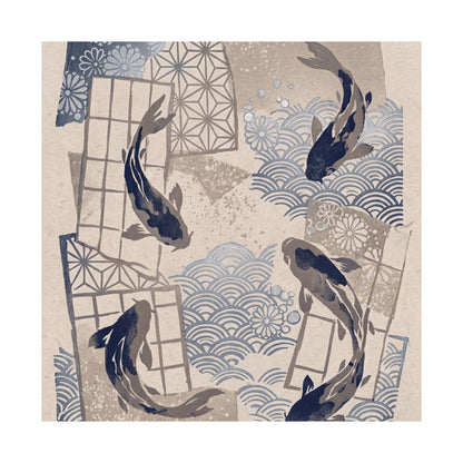 Seijaku Koi Pond Wall Art Print - Japandi Japanese Pattern
