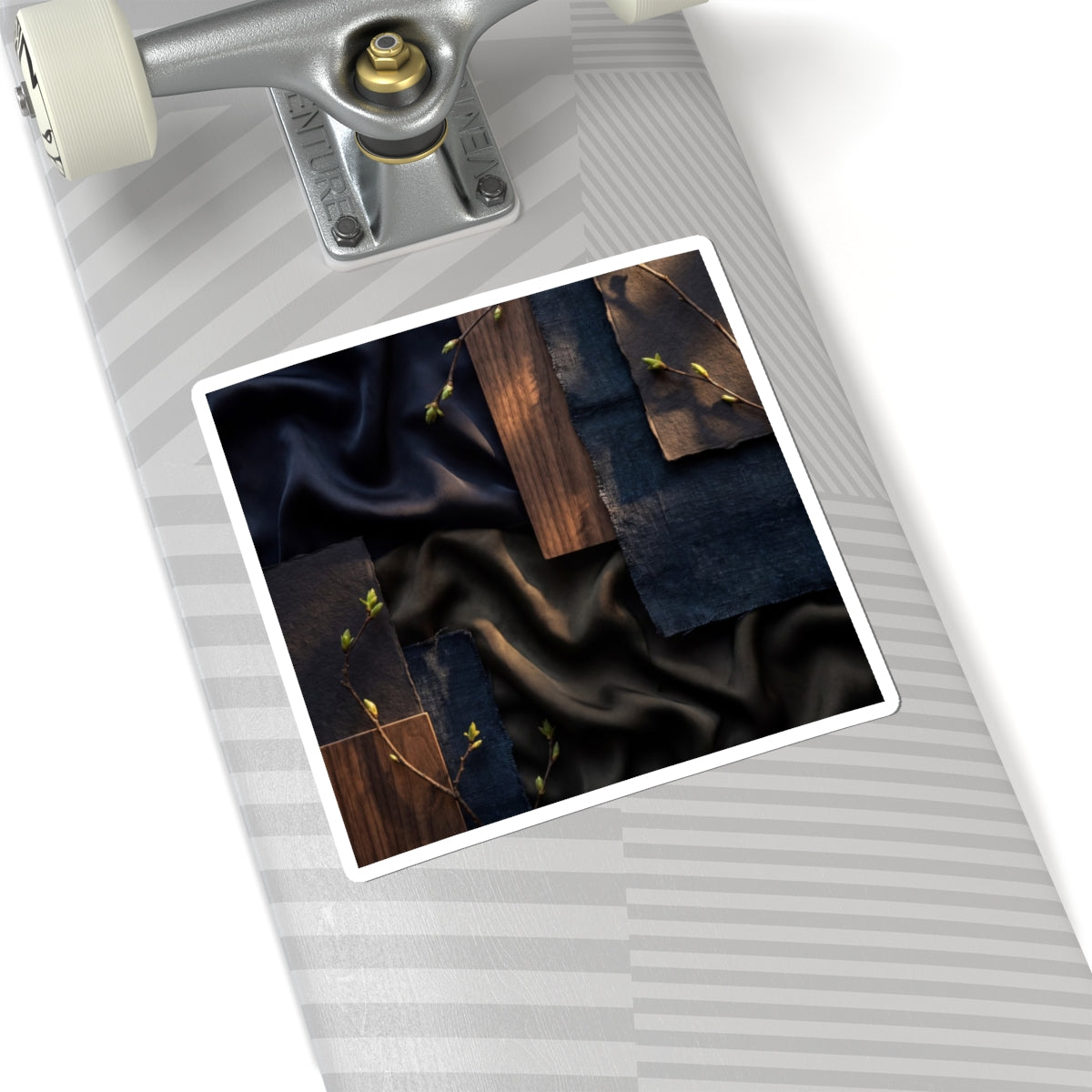 Golden Hour Silk Drape Sticker - Dark Japandi Kanso