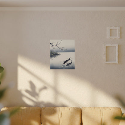 Ma Koi Pond Canvas Art - Zen Ukiyo E Inspired