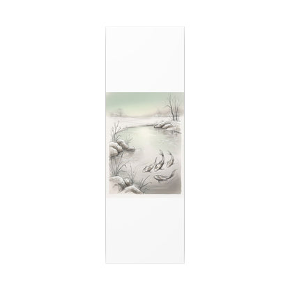 Koi Pond Minimal Line Canvas Art | Cozy Japandi Art