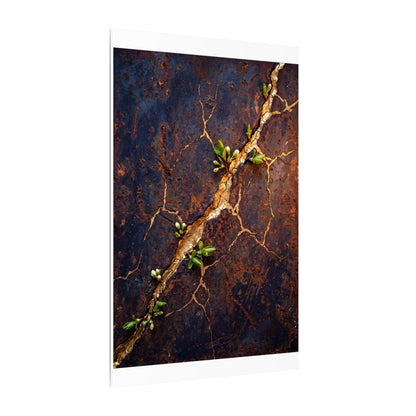 Rust Patina Spring Canvas Art | Kintsugi Resilient Design