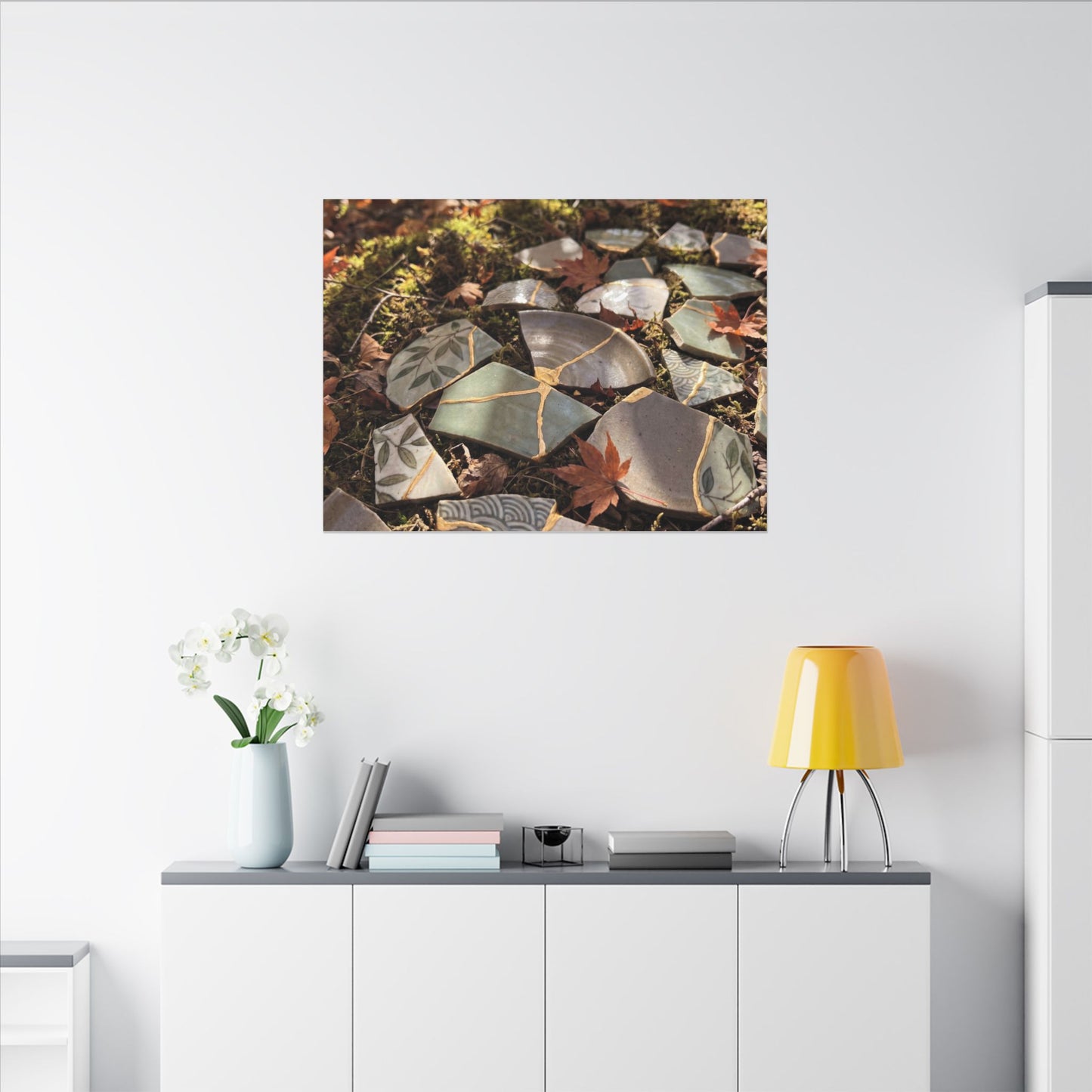 Broken Pottery Japanese Pattern Canvas Art | Elegant Japandi Art