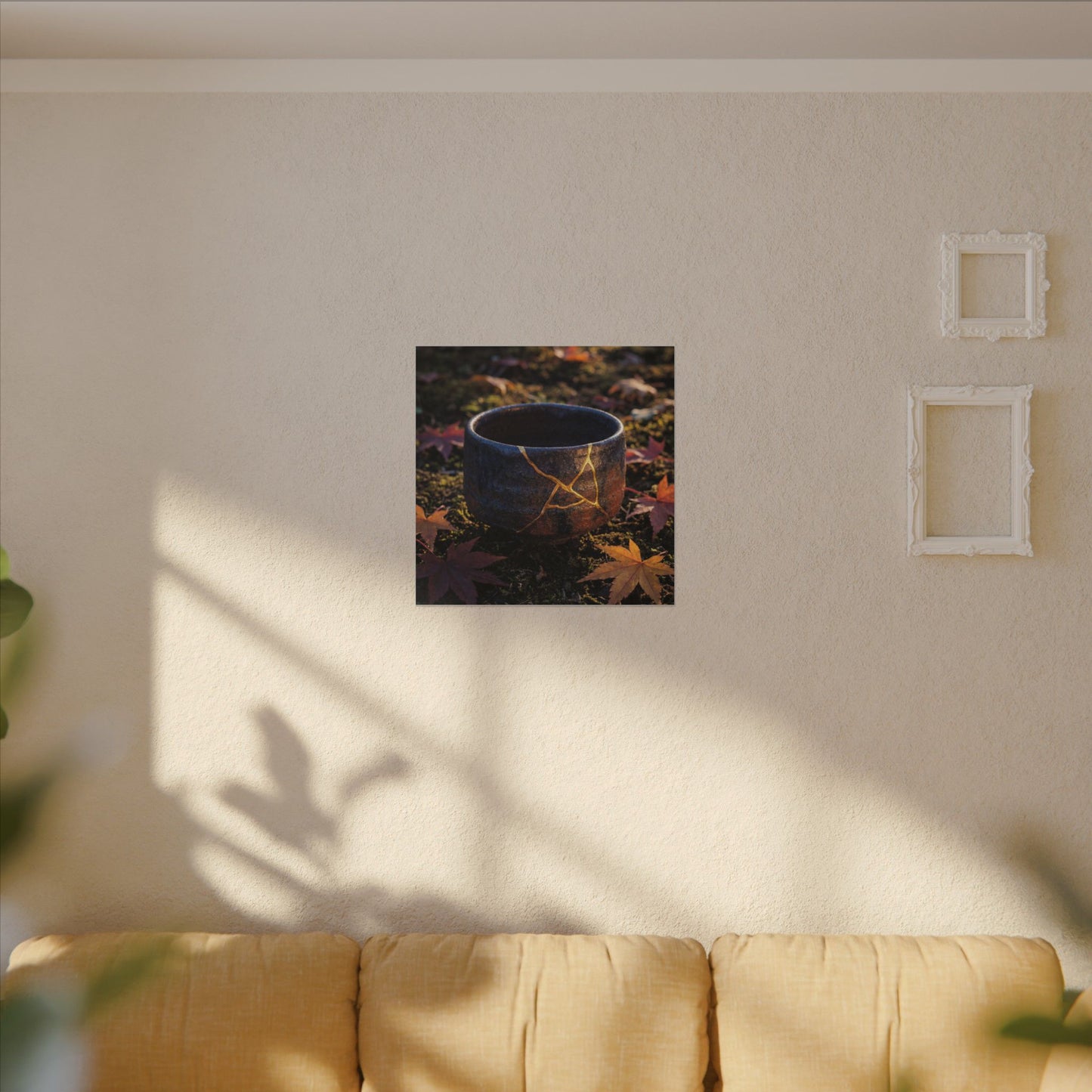Kanso Moonlit Garden Canvas Art - Kintsugi Gold Repair